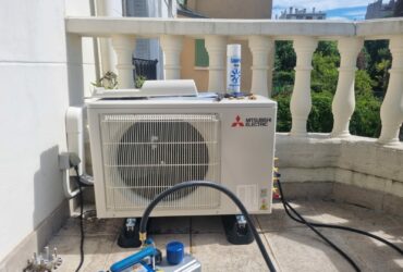 Installation complète d'un système de chauffage écologique Mitsubishi dans le Val-de-Marne.